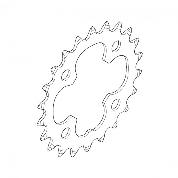 TARCZA FCM532/M530 DEORE 26Z STAL, SREBRNA