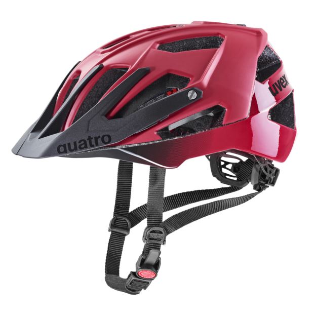 KASK UVEX QUATRO CC DARK-RED BLACK MAT/SHINY 52-57