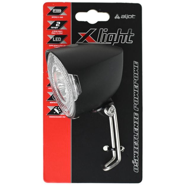LAMPA PRZÓD X-LIGHT REFLEKTOR 1XLED XC-263 4XAAA